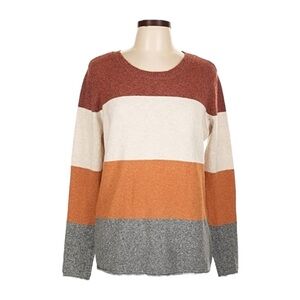 Pinque Design Studios Colorblock Sweater Rust Stone XXL NWT Plus Size Cozy Knit
